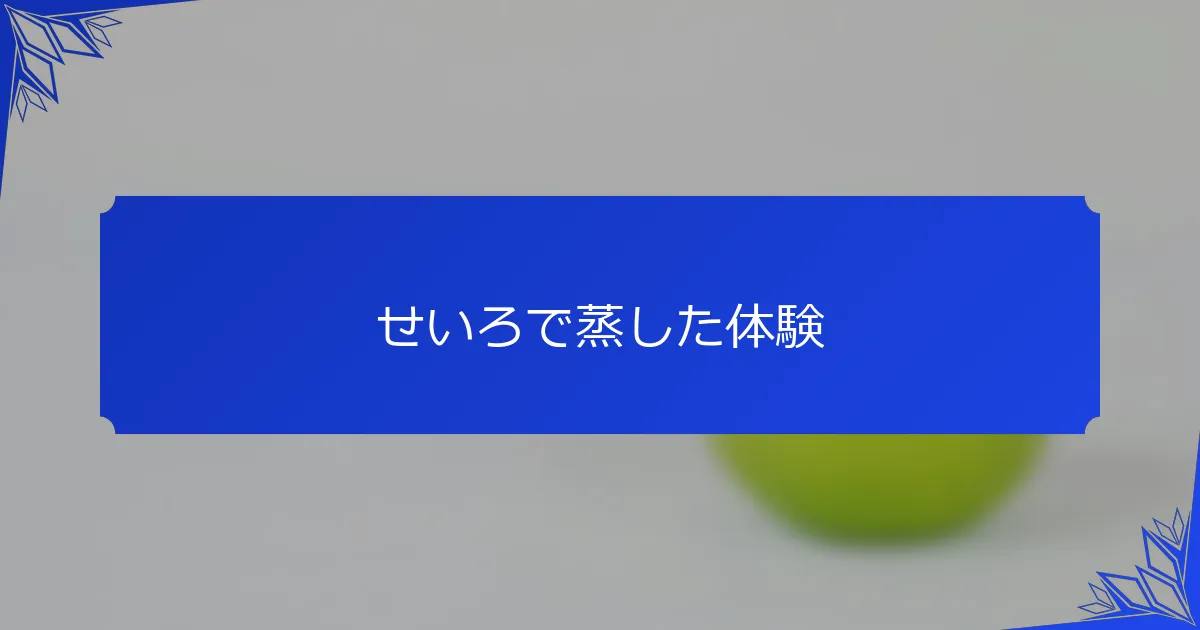 せいろで蒸した体験
