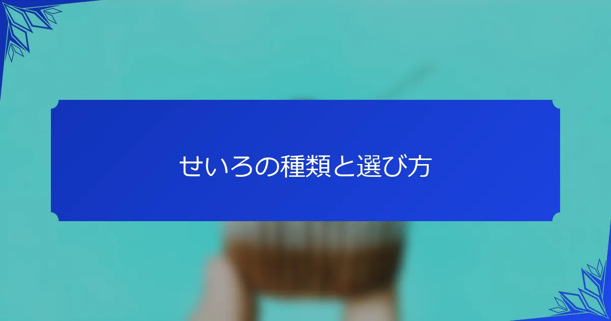 せいろの種類と選び方