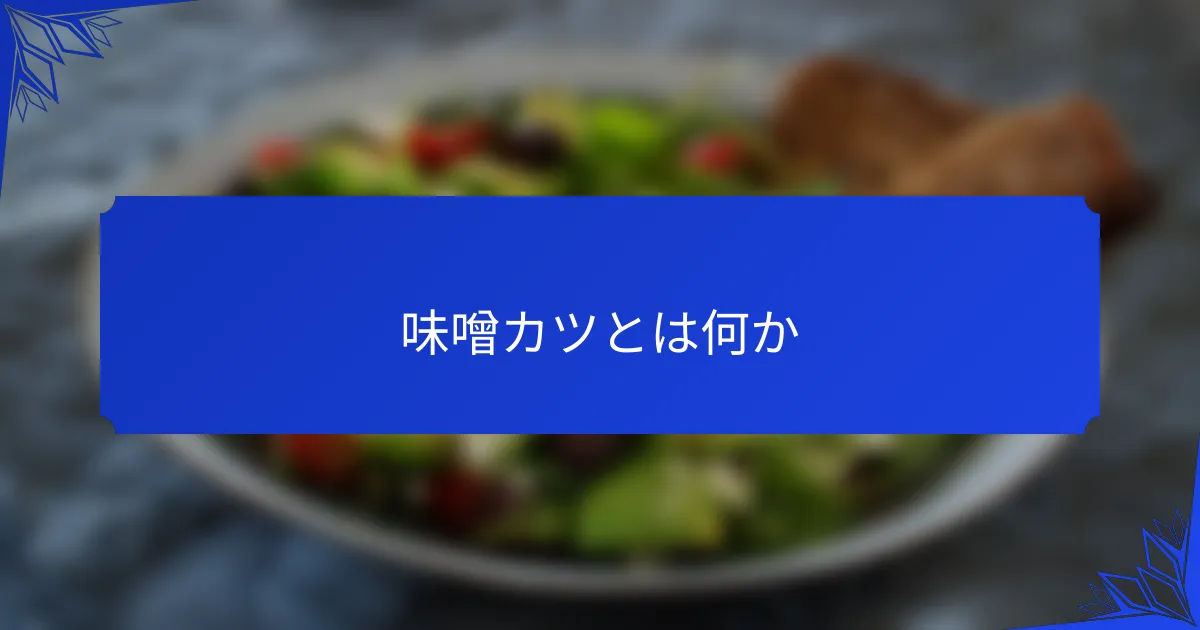 味噌カツとは何か